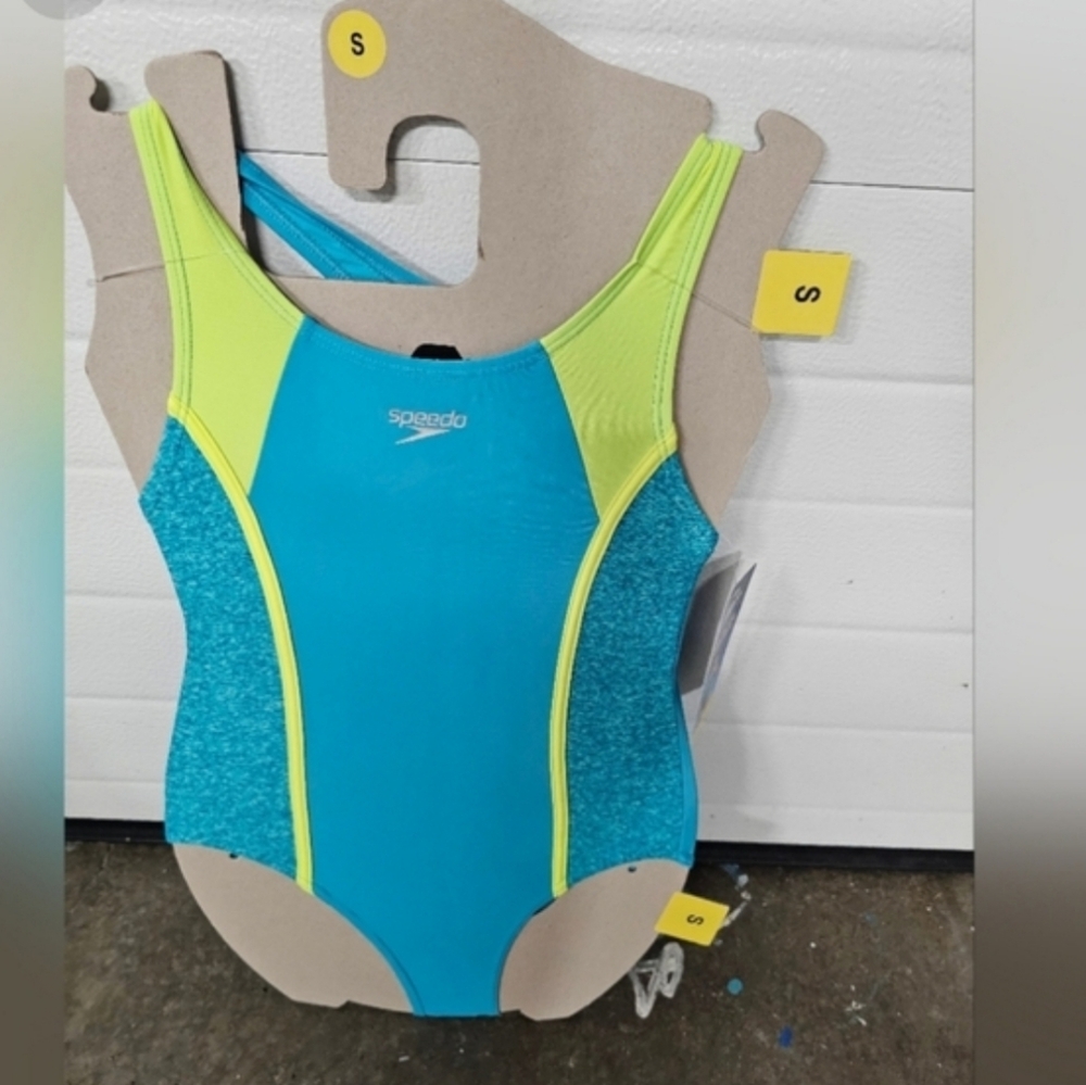 Speedo Girls Racerback Sport Splice One Piece Swimsuit nwt